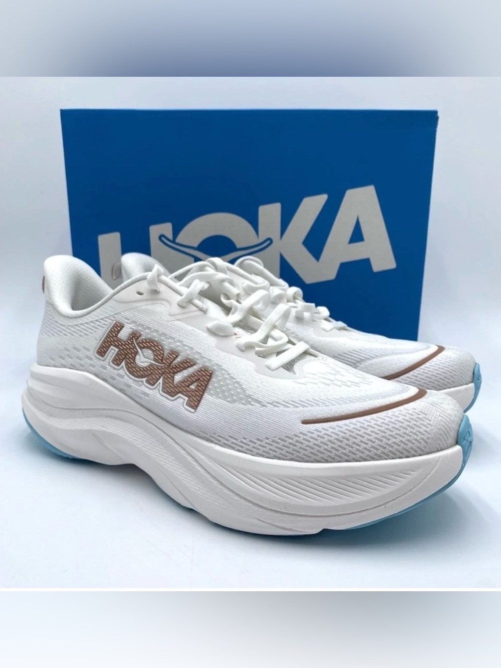 Hoka SKYFLOW Running Jogging Athletic Shoes Frost Rose Gold 1155113 FTRS Sz 10.5